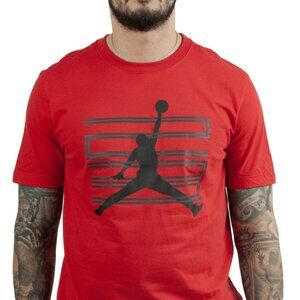Jordan Men's Black Red Air Jordan 11 Retro Short Sleeve Casual T-Shirt Size L